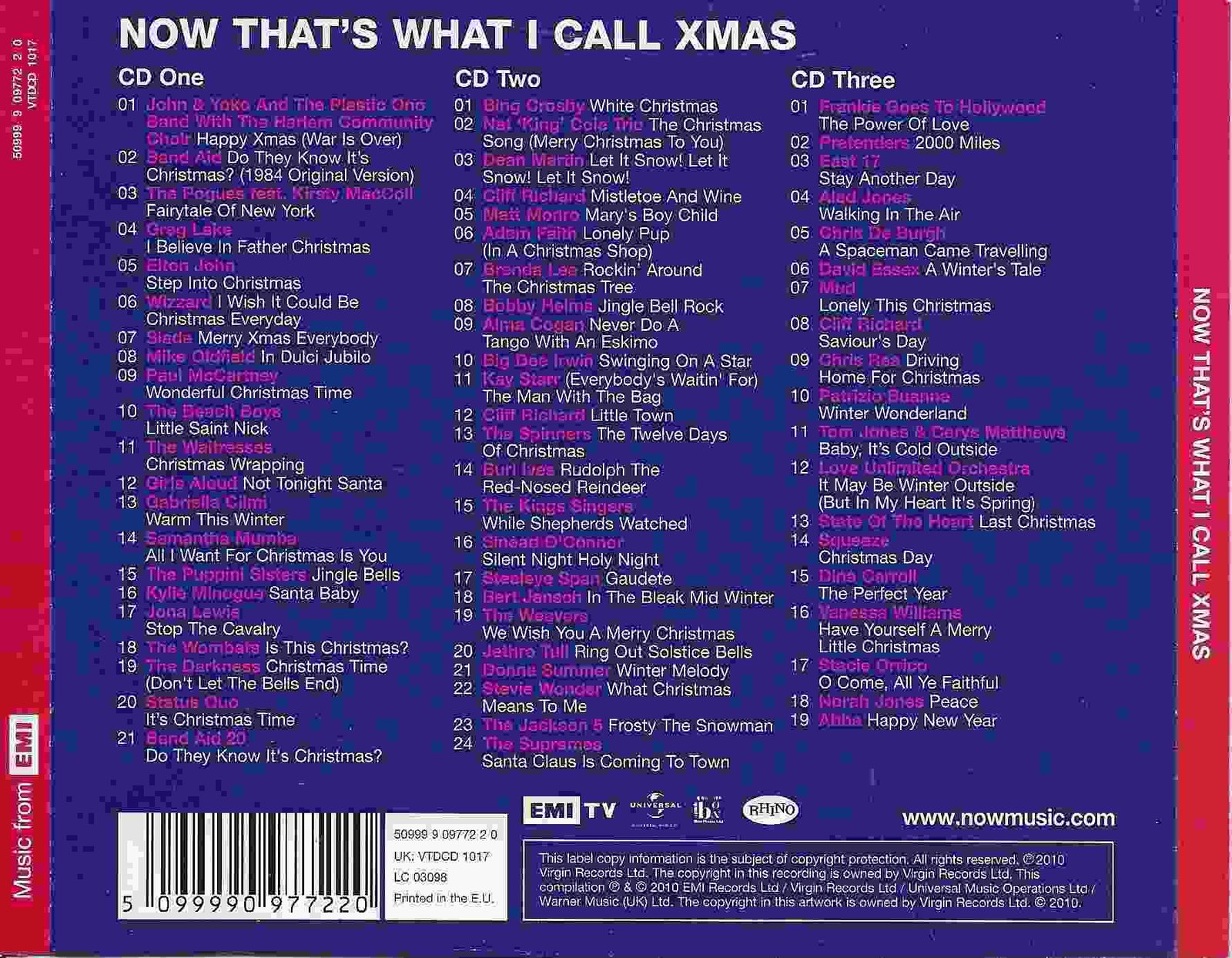 Back cover of VTDCD 1017
